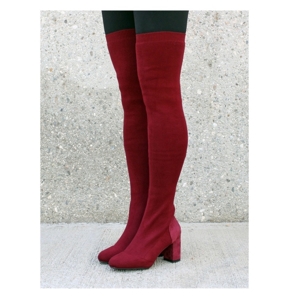 Nature Breeze Over The Knee Sock Boots